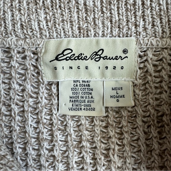 Eddie Bauer Vintage Men’s Oversized Cotton Henley Sweater USA L - Picture 13 of 13